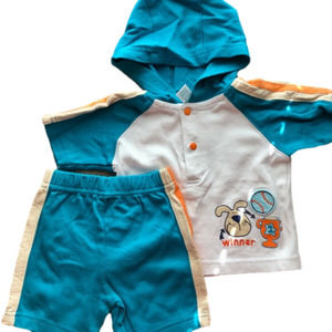 Kids Play Two-Piece Hoodie & Shorts Set